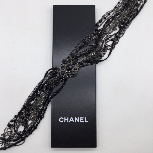 Chanel Black Multi Chain/Beaded Strand Necklace - Picture 7 of 7